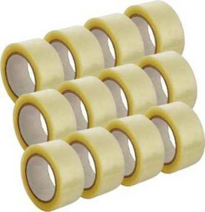 oddomart Single Sided White Transfarred 12 Piece Pack White Transparent Tape (Manual)