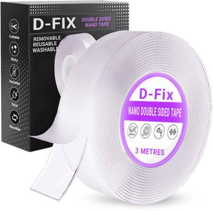 Dfix Removable Traceless Mounting Adhesive Nano Gel Tape Handheld Multipurpose Nano Double Sided Heavy Duty Tape (Manual)