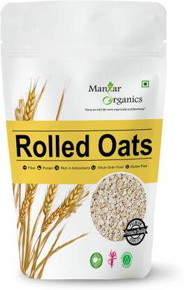 ManHar Organics Fiber rich Rolled Oats 1000gm |Gluten-Free| Weight Management| Diet Food Bag