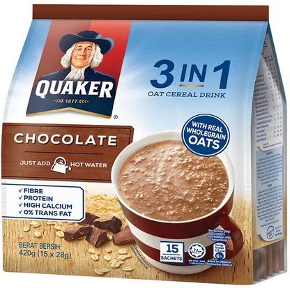 Quaker Oats Cereal Drink 3in1 Chocolate Flavour Sachet