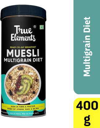 True Elements Multigrain Diet Muesli, Wholegrain Gluten Free Breakfast Cereal for Weight Loss Tin