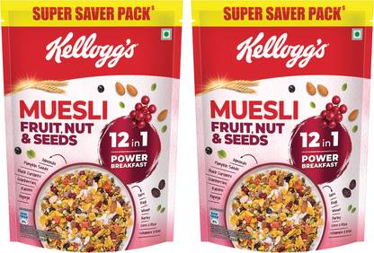 Kellogg's Muesli Fruit Nut 750 Gram Pack of 2 Pouch