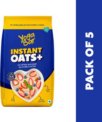 Yogabar Instant 100% Natural Gluten Free Rolled Oats - Pack of 5 Pouch