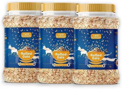 Cook Garden by COOKGARDEN Rolled Oats, 100% Wholegrain Breakfast, High Protein and Fibre for Weight Loss, Jar