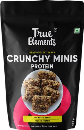 True Elements Protein Crunchy Minis Protein Bars | Energy bars, Healthy Pre-Workout Snack Pouch