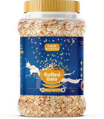 Cook Garden Rolled Oats, 100% Wholegrain Breakfast, High Protein and Fibre for Weight Loss, Jar