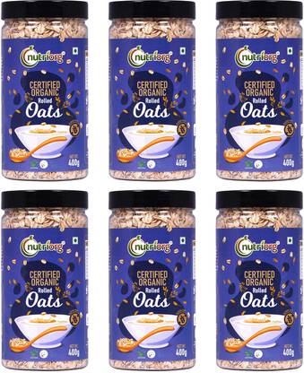 Nutriorg Gluten Free Rolled Oats Combo (500 gm x 6) Plastic Bottle