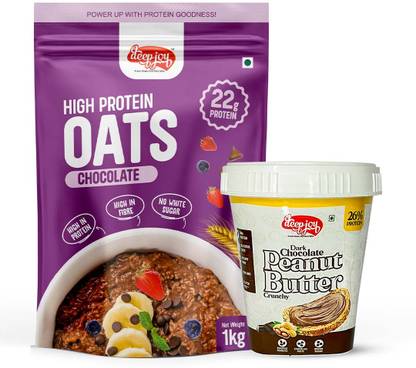 Deepjoy High Protein Breakfast Combo – Oats + Peanut Butter Pouch