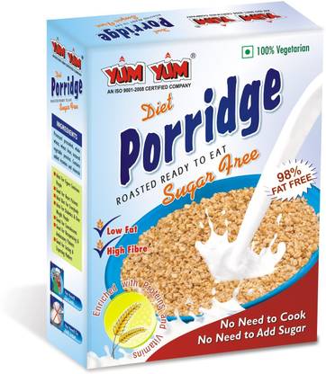 YUM YUM by YUM YUM High Fiber Instant Roasted Porridge Sugar Free with Proteins & Vitamins – 400gm (Pack of 1) Box