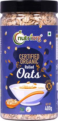 Nutriorg by Nutriorg USDA Certified Rolled Oats 500 g. Plastic Bottle