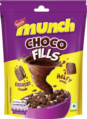 NESTLE Munch Choco Fills, Breakfast Cereal, Crunchy & Chocolate Pouch