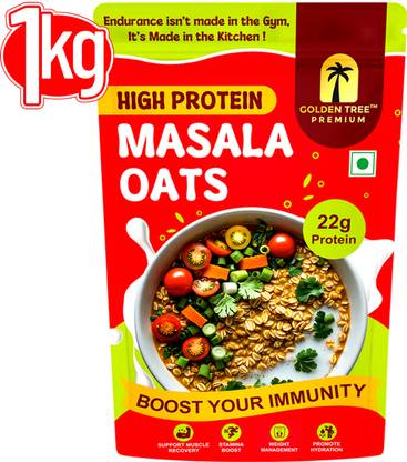 Golden Tree by GOLDEN TREE Masala Oats, Tasty, Anytime Snack, No preservatives, helps manage weight Pouch