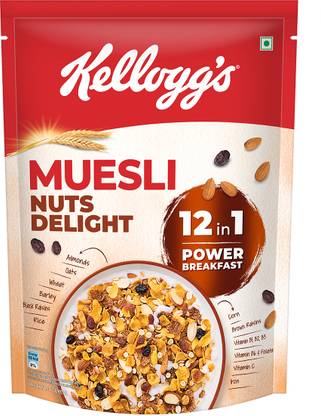 Kellogg's Nuts Delight, 12-in-1 Power Breakfast, India No.1 Muesli Cereal Pouch