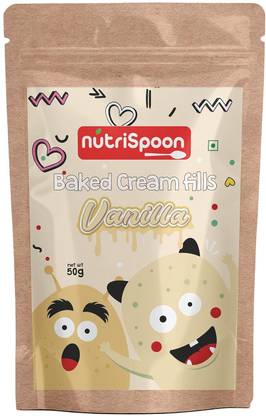 Nutrispoon Baked Supergrain Vanilla Fills - Rich in Fiber Healthy Snack for Kids & Adults Pouch