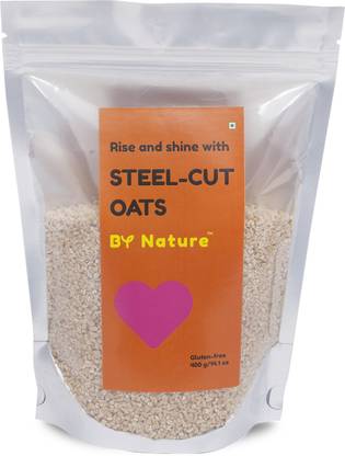 By Nature Steel-Cut Oats, 400g | High Fibre, 100% Whole Grain | Protein Rich healthy Food Pouch