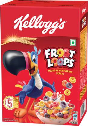 Kellogg's Froot Loops, Mixed Fruit Flavor, Crunchy Multigrain Breakfast Cereal for Kids Box