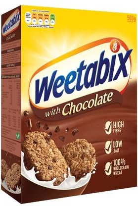 Weetabix Wholegrain Wheat Cereal Bar With Chocolate Flavour High In Fiber Low In Salt Box