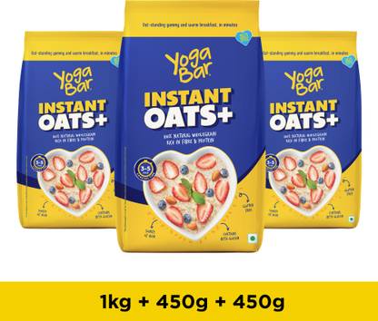 Yogabar Instant 100% Natural Gluten Free Rolled Oats Pouch  (3 x 0.63 kg)