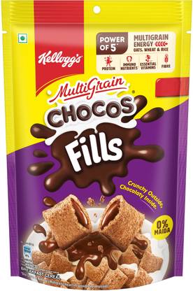 Kellogg's Chocos Fills Double Chocolaty, 0% Maida, Oats, Wheat & Rice, Multigrain Snack Pouch