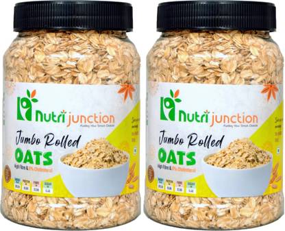 NutriJunction Jambo Rolled Oats |1kg Pack|High Protein, High Fibre, Heart Healthy Jar