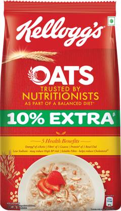 Kellogg's Rolled Oats Trusted by Nutritionists, High in Protein & Fibre, Breakfast Oats Pouch