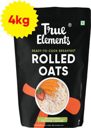 True Elements Rolled Oats, High Protein and Fibre Breakfast oats for weight loss Pouch