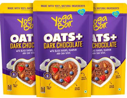Yogabar High Protein Dark Chocolate Oatmeal 400g Pack of 3 Pouch