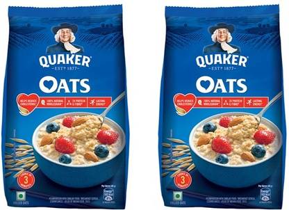 Quaker Rolled Oats Natural Wholegrain Nutritious Breakfast Cereals Easy to Cook 800 gms Pouch