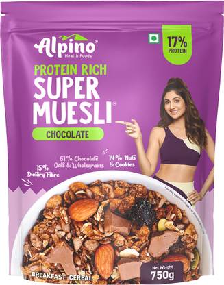 ALPINO by Alpino Health Foods Private Limited Super Chocolate Muesli Nuts & Cookies 750g Pouch