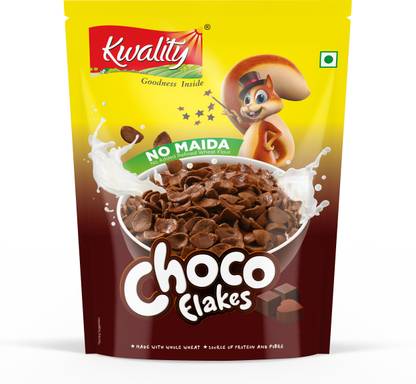 Kwality Choco Flakes, Whole Wheat, Source of Protein & Fibre, Breakfast Cereals Pouch  (90 g)