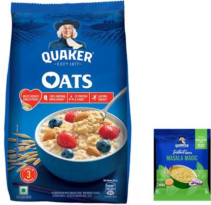 Quaker Oats - 1 kg and Instant Oats Masala Magic (35g) Pouch