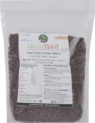 greenhabit by Greenhabit Ragi Flakes-Nutritious, Finger Millet Cereal-High Fiber(Ragi Flakes,500 gm) Pouch