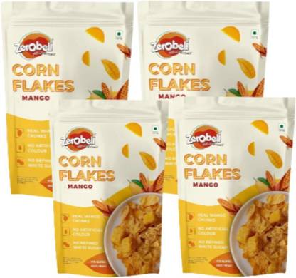 Zerobeli Mango Corn Flakes | No Artificial Colors | No Refined White Sugar Pouch