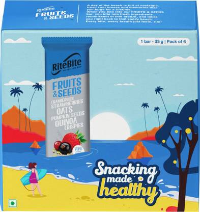 RiteBite Fruits & Seeds Nutrition Bar with Oats, Cranberries & Quinoa | No Preservatives Box