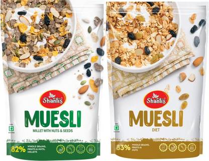 shanti's Diet Muesli Millets & Seeds Breakfast Cereals High Protein Fibre Gym Muesli Pouch