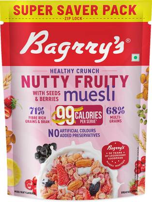 Bagrry's crunchy Nutty Fruity with Seeds & Berries muesli Pouch