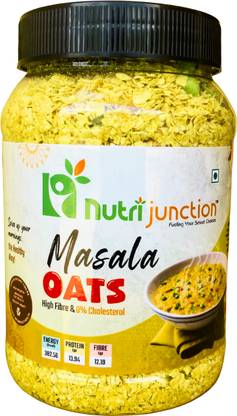 NutriJunction by NutriJunction High Fibre Masala Oats | 0% Cholesterol | No Maida | Real Veggie Plastic Bottle