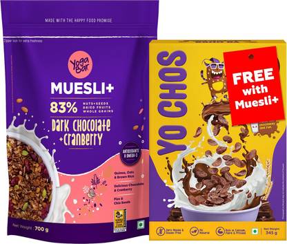 Yogabar Dark Chocolate & Cranberry Muesli|Yo Chos Choco Cereal Pouch