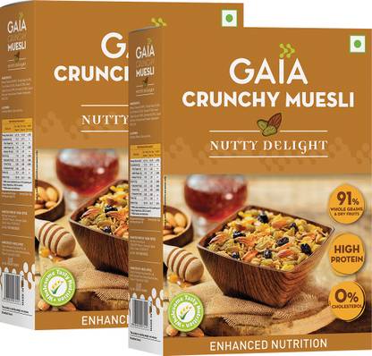 GAIA Nutty Delight Muesli, 400G (Pack of 2) Box