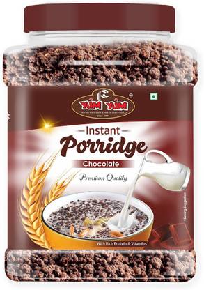 YUM YUM by YUM YUM High Fiber Instant Roasted Porridge with Chocolate Flavour – 750g Jar Plastic Bottle