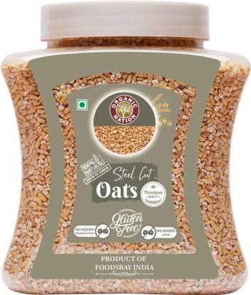 Organic Nation Steel Cut Oats | 100% Whole Grain Oats | Gluten-Free | Healthy Breakfast Plastic Bottle