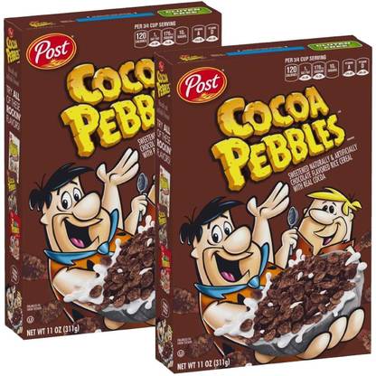Decadent Foods Post Cocoa Pebbles Chocolate Flavoured Rice Cereal With Real Cocoa Box