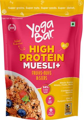 Yogabar Protein Muesli 850g, Fruits, Nuts & Seeds, Saver Pack, Wholegrain Breakfast Pouch