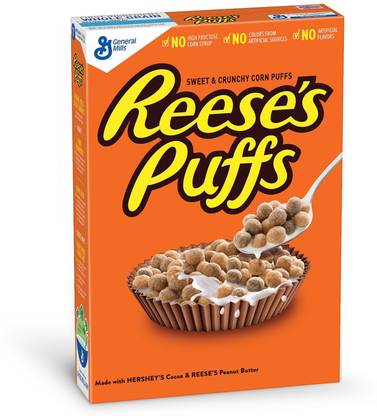 Reese's Puffs Cereal original Peanut Butter and Chocolatey Cereal Box