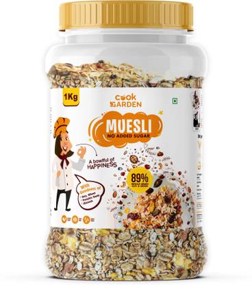 Cook Garden 100% Wholegrain No Added Suger Muesli, Healthy Protein & Breakfast Cereal Jar