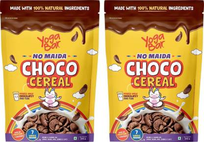 Yogabar No Maida Choco Cereal for Kids 345g |5 Wholegrains & 2 Dals, High Fiber Pouch