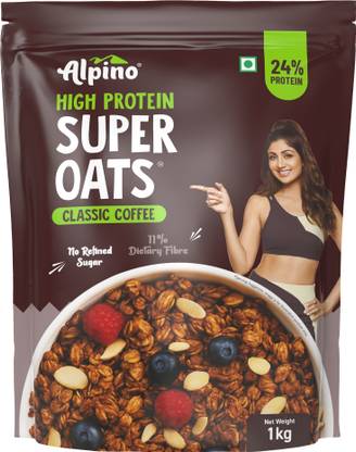 ALPINO High Protein Super Oats Classic Coffee 24% Protein, No Refined Sugar & Salt Pouch