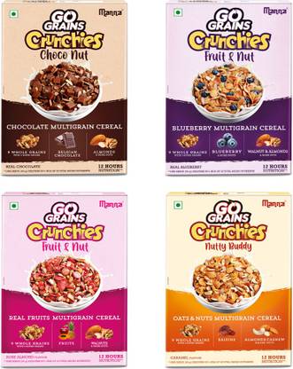 Manna Go Grains Crunchies | Kids Breakfast Cereal | Multigrain Cereal Refill
