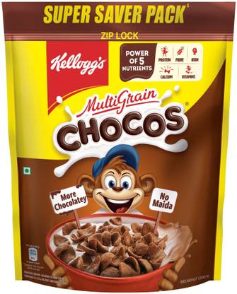 Kellogg's Multigrain Chocos |More Chocolatey, No-Maida| Power of 5 Nutrients | Kids cereal Pouch
