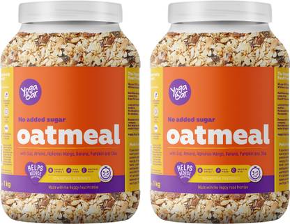 Yogabar Whole Oatmeal 1kg Pack of 2 Plastic Bottle